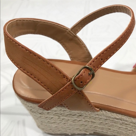 NWOT Bamboo Platform Wedge Espadrilles Sandals - Picture 9 of 11